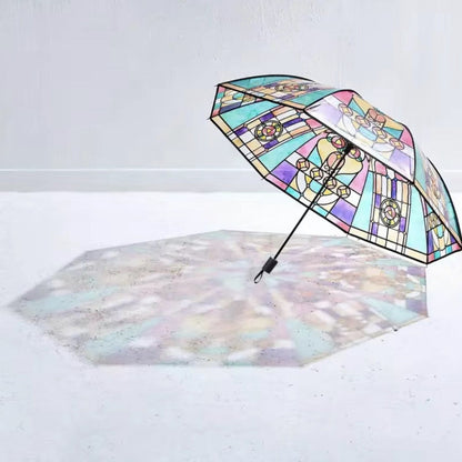Rano - Stained Glass Pattern Transparent Umbrella