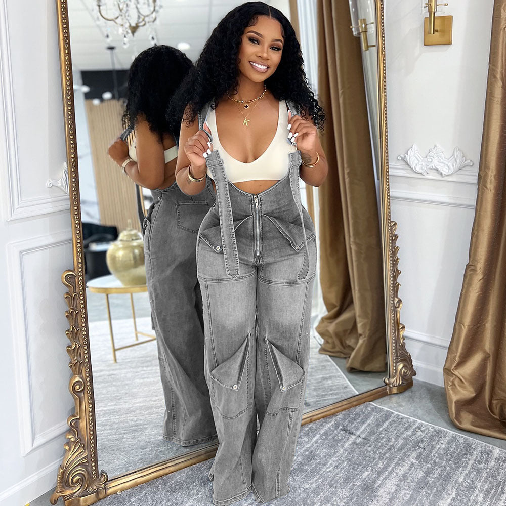 Denim Overalls Casual Summer Jumpsuit For Women