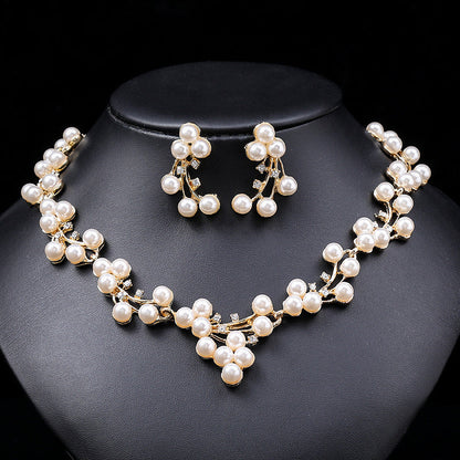 Trendy Pearl Necklace Jewelry Set for Women
