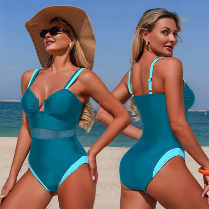 New Women'S One-Piece Swimwear With Mesh Inserts