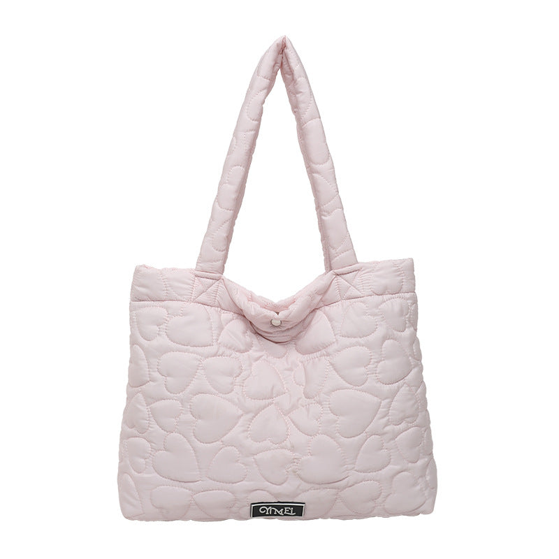 Heart-Shaped Large Tote Bag Stylish Commuter Bag