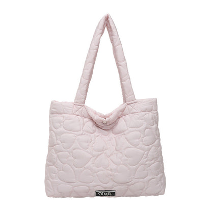 Heart-Shaped Large Tote Bag Stylish Commuter Bag