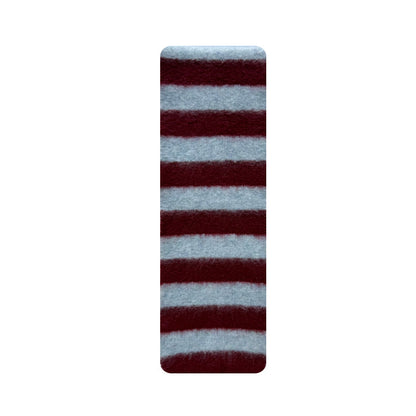Striped Knitted Wool Blend Scarf For Women - Soft Color Block Winter Accessory