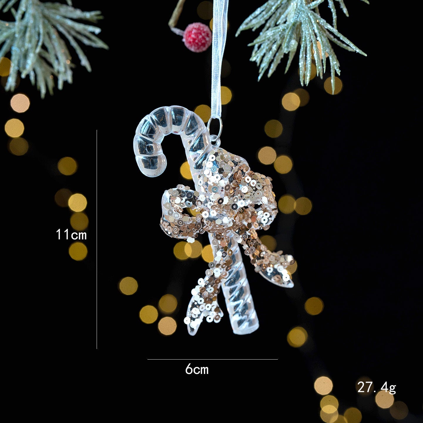 Snowflake Sequins Transparent Christmas Tree Hanging