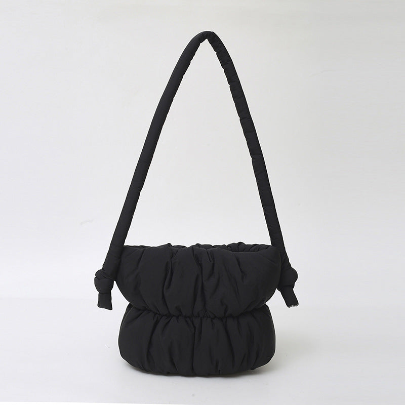 Trendy Nylon Bucket Bag Soft Casual Shoulder Bag