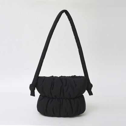 Trendy Nylon Bucket Bag Soft Casual Shoulder Bag