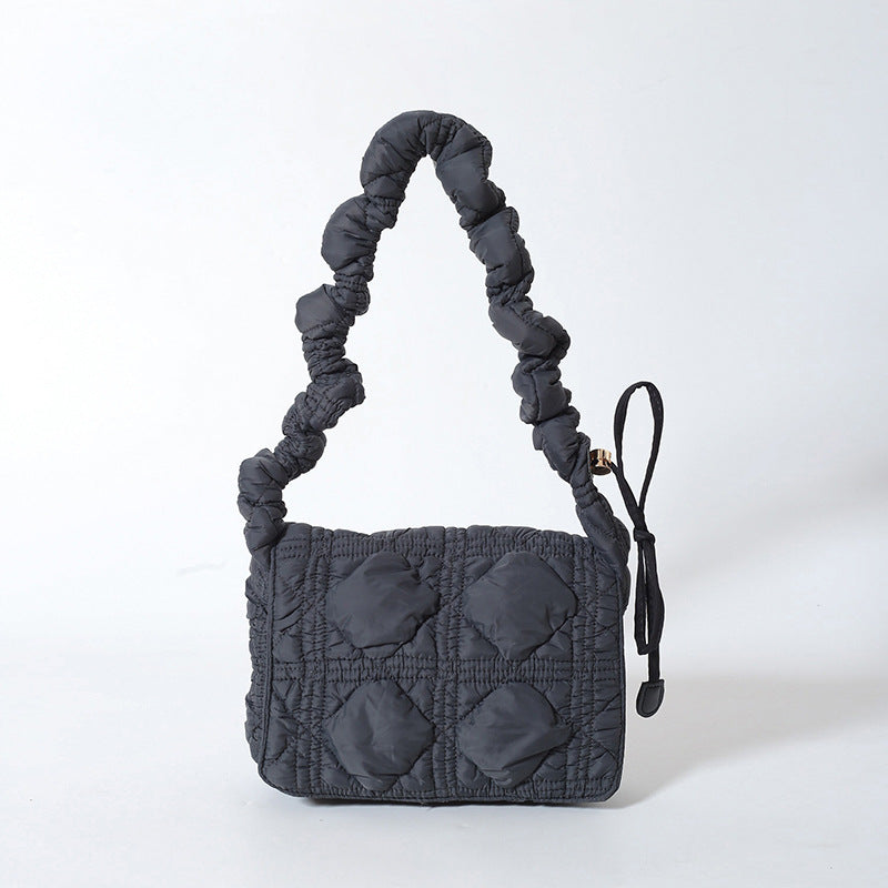 Trendy Cloud Shoulder Bag Wrinkled Nylon Crossbody Bag