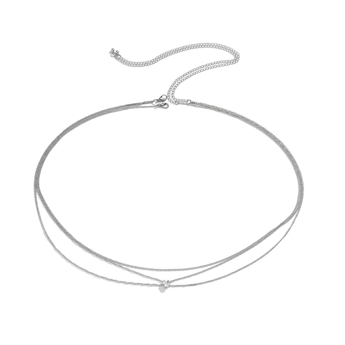 Simple Rhinestone Heart Waist Chain