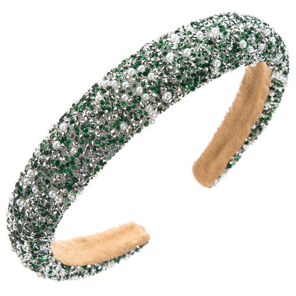 Colorful Pearl Rhinestone Headband Trendy Party Hair Accessory