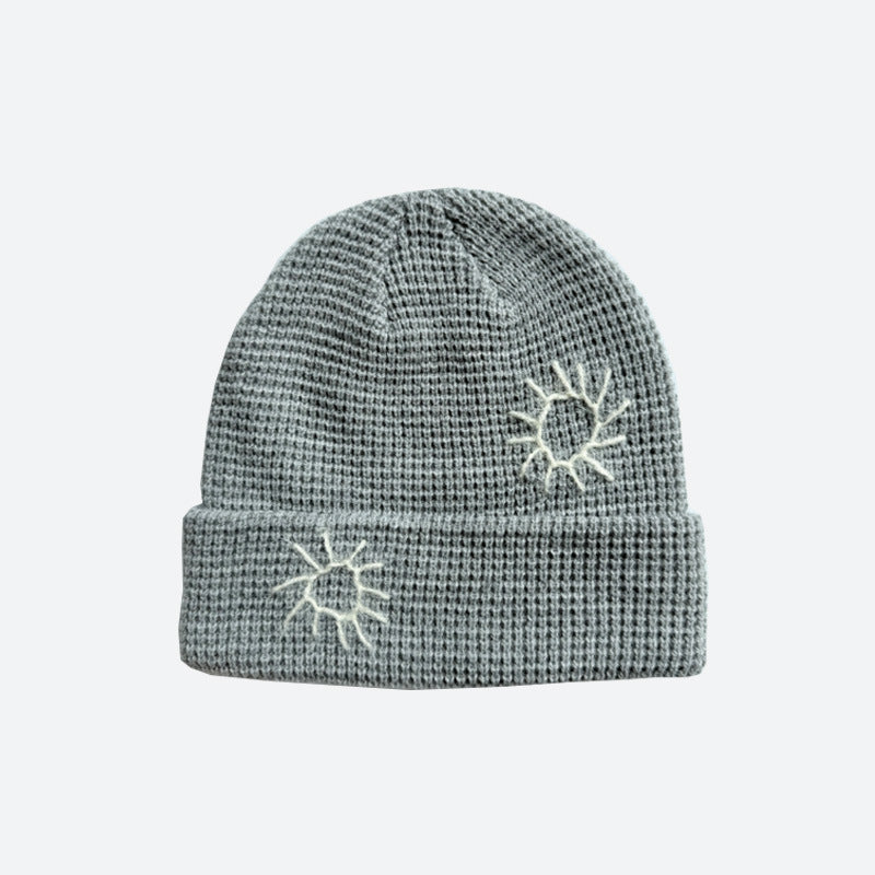 Handmade Embroidered Sunflower Wool Knit Beanie Cap