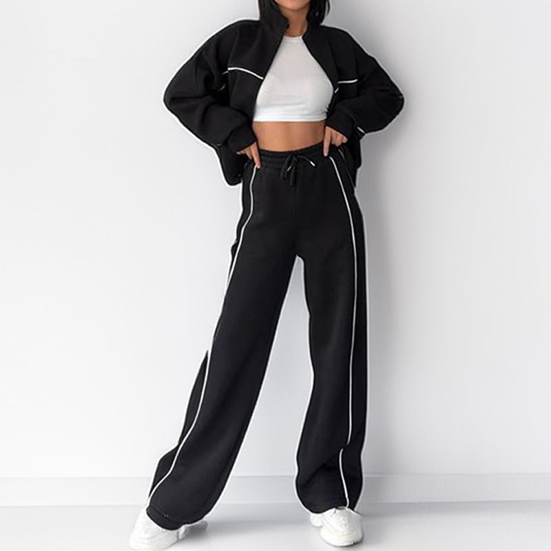 Women's Casual Hoodie Set Solid Color Polyester All-Season Activewear