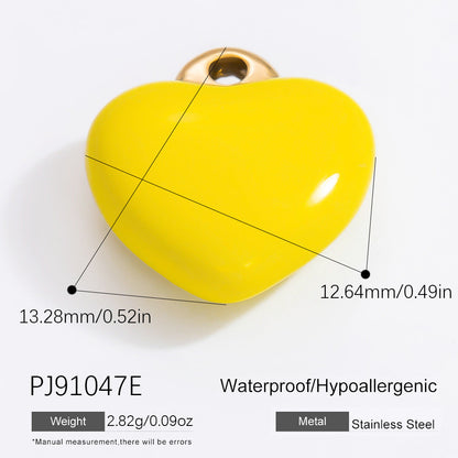 Heart-Shaped Stainless Steel 18K Gold Necklace Pendant DIY Jewelry