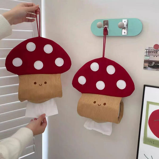 Cute Mushroom Tissue Holder Creative Wall-Mounted Storage Bag