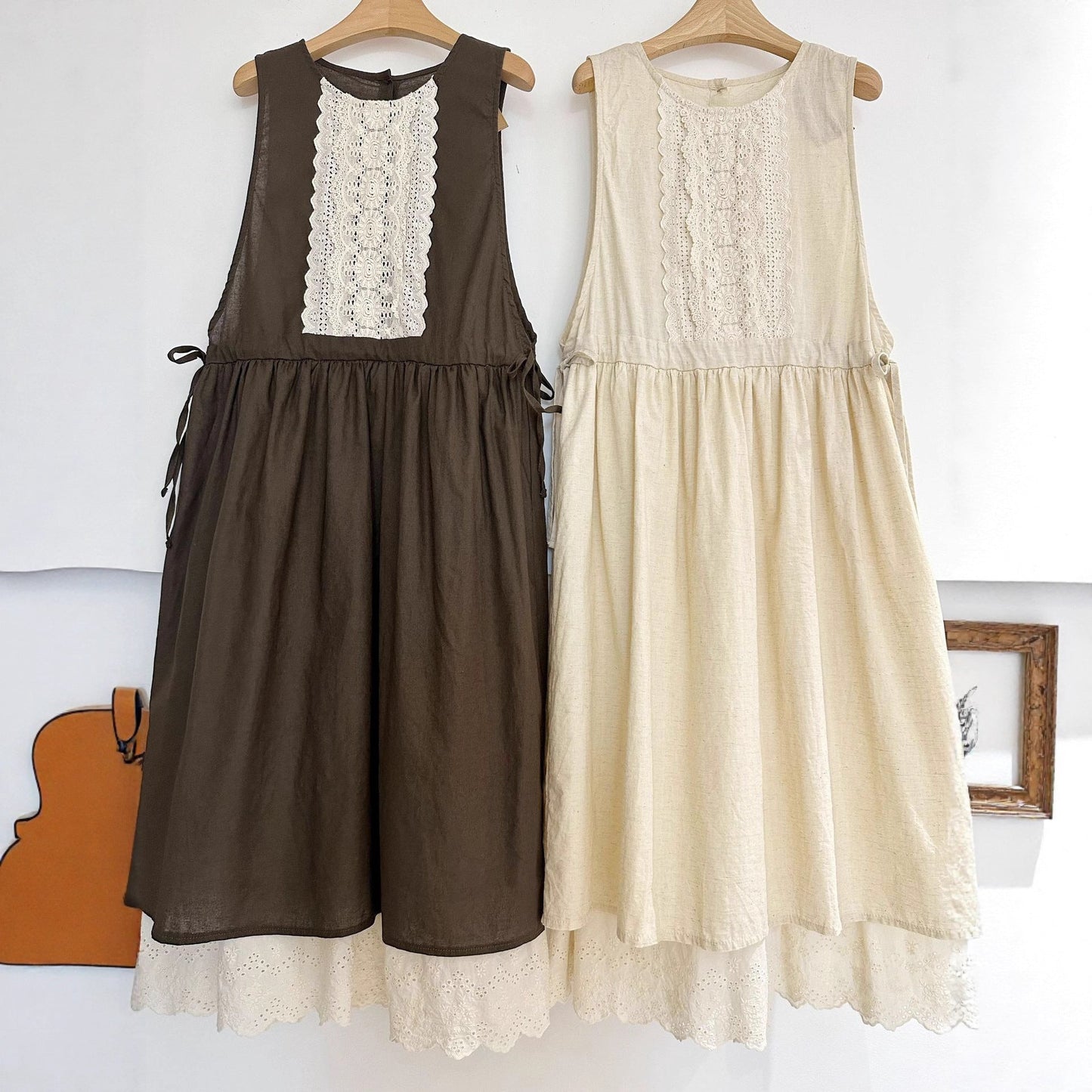 Sweet Aesthetic Sleeveless Embroidered Dress
