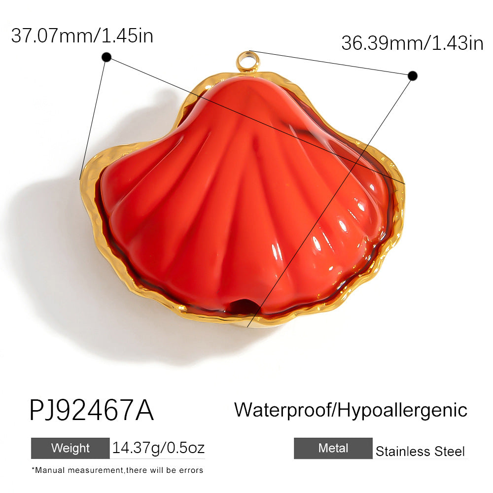 DIY Stainless Steel Jewelry Accessories Colorful Shell Pendant