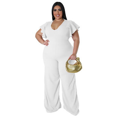 Plus Size Wide Leg Pants Comfortable Casual All-Season Trousers