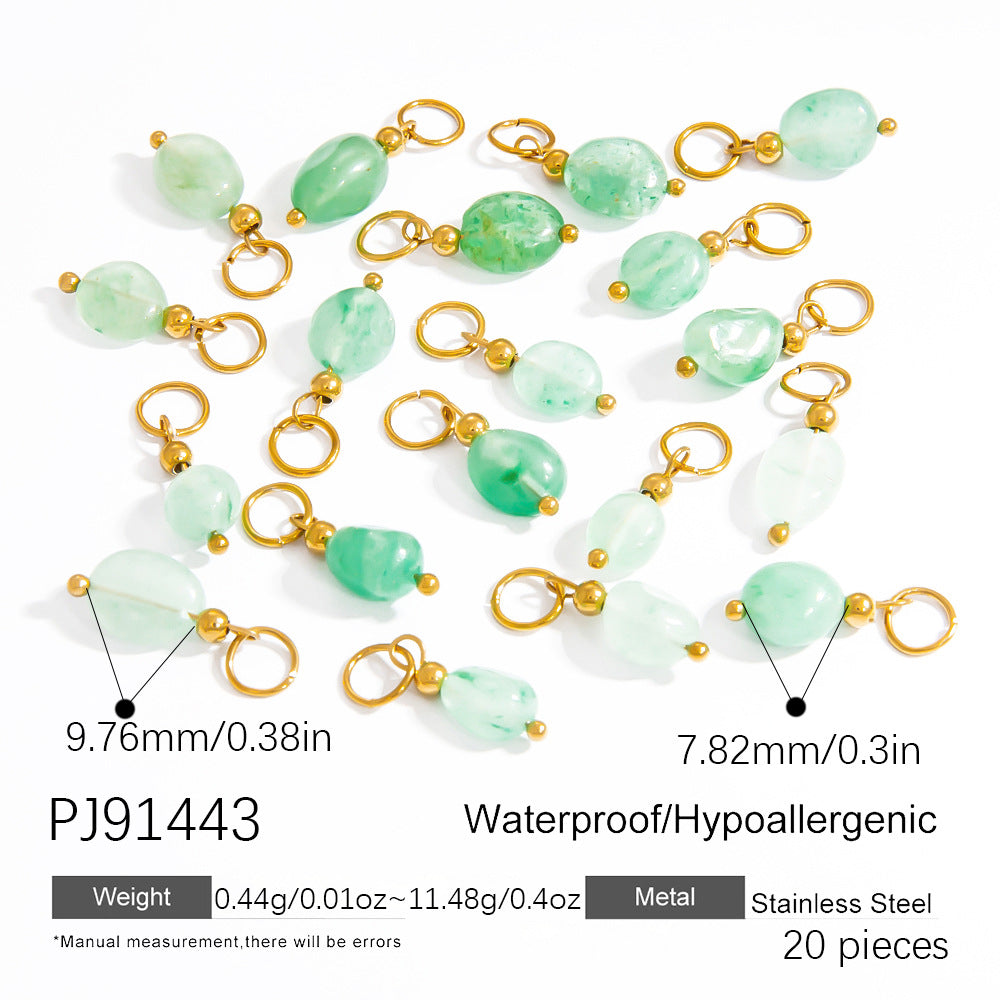 Fashion Stainless Steel Natural Stone Pendant Earrings