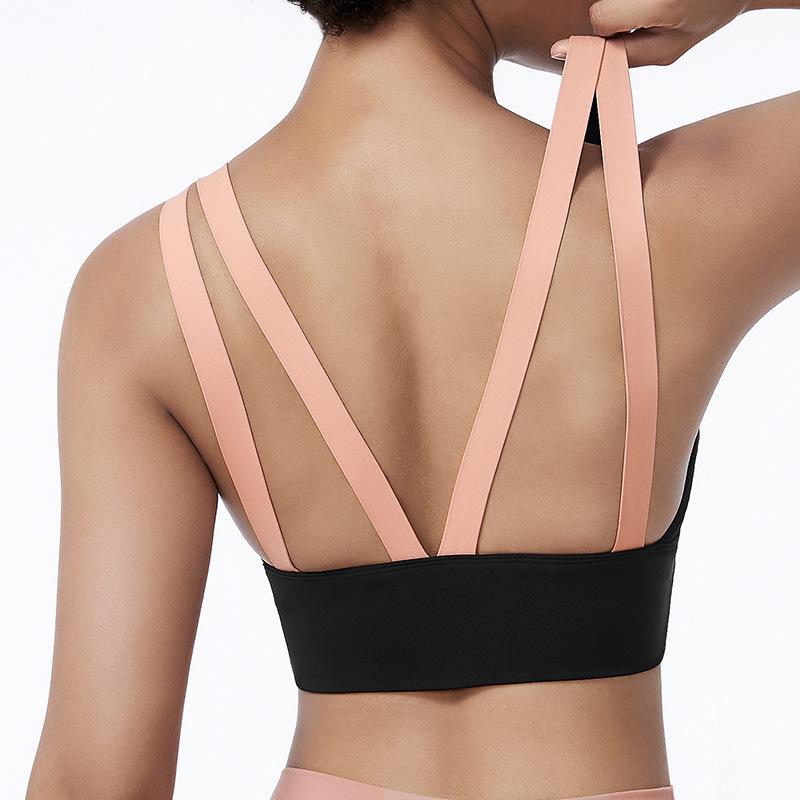 Quick-Drying Running Sports Underwear Ladies Fitness Color Matching Vest Sports Bra Anti-Vibration Yoga Clothes