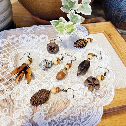 Creative Long Wooden Tassel Earrings Inspired by Nature