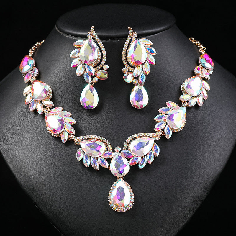 Multicolor Gemstone Necklace Set for Women Elegant Bridal Party Jewelry