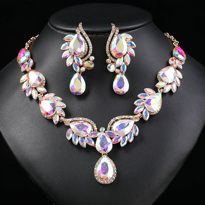 Multicolor Gemstone Necklace Set for Women Elegant Bridal Party Jewelry