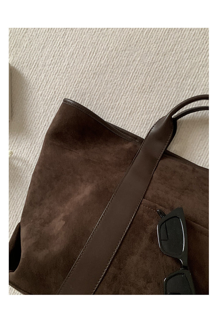 Simple Large Capacity Suede Tote Bag
