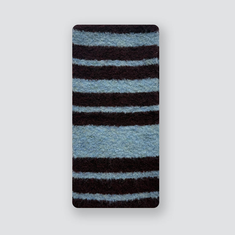Striped Circle Pattern Knit Scarf Soft Cozy Winter Scarf