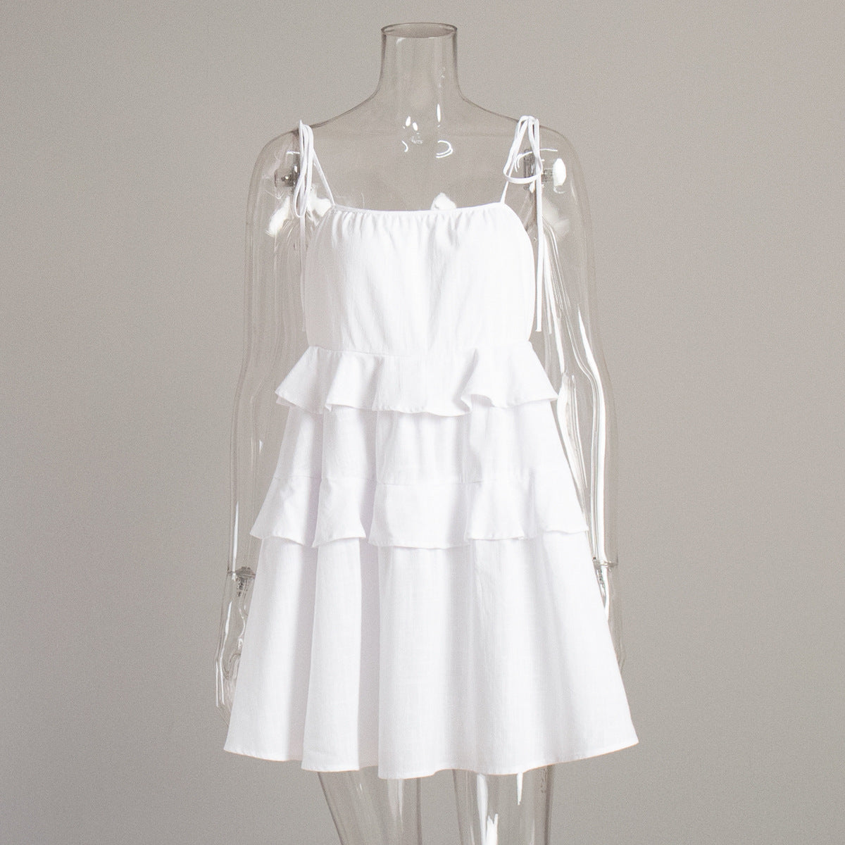 Casual Layered Ruffle String Mini Dress