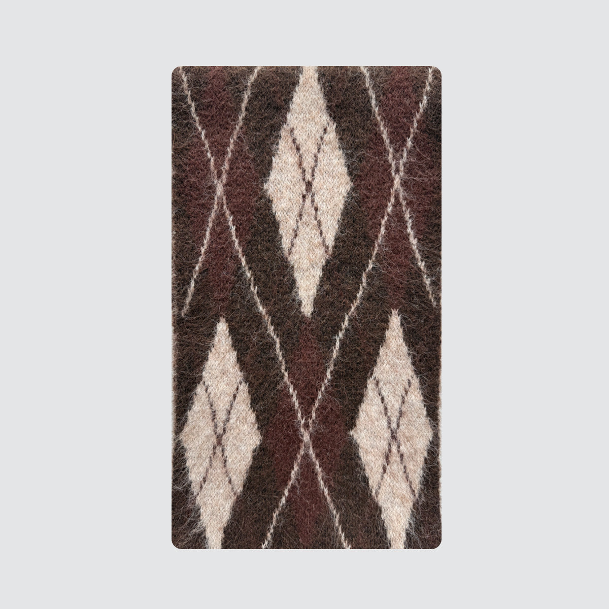 Wool Blend Geometric Knit Scarf Soft Winter Neck Warmer