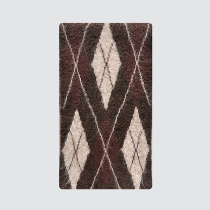 Wool Blend Geometric Knit Scarf Soft Winter Neck Warmer