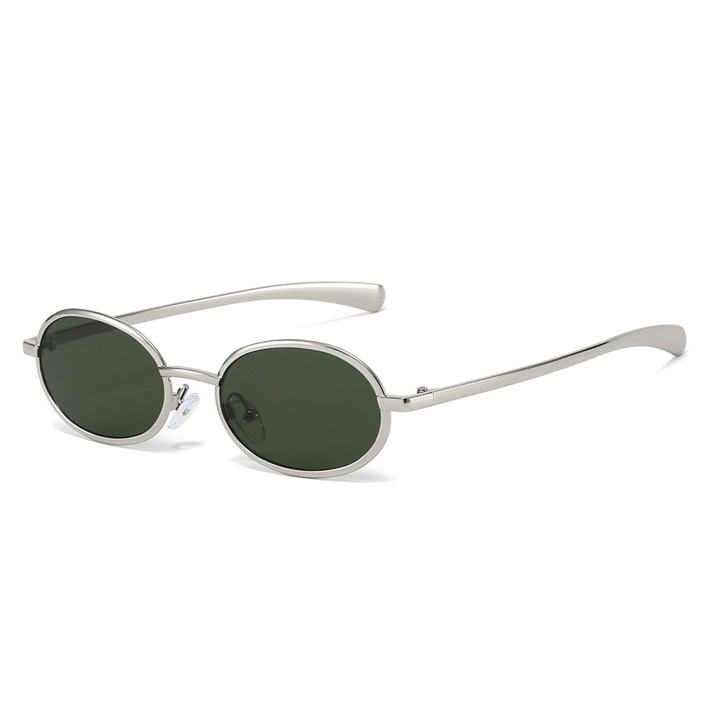 Designer Oval Sunglasses with Metal Frames for Men and Women