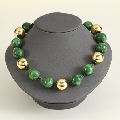 Bold Punk Color Block Necklace - Handmade Acrylic Bead Statement Jewelry
