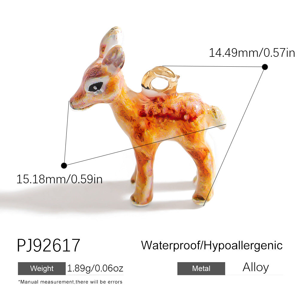 DIY Christmas Reindeer Charms Handmade Jewelry Necklaces Bracelets Earrings