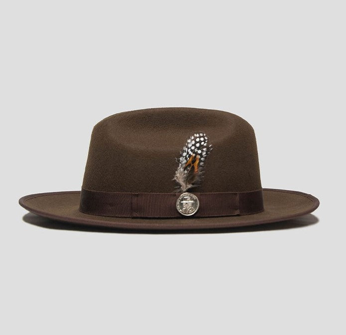 Trendy Retro Wool Felt Wide Brim Hat for Men