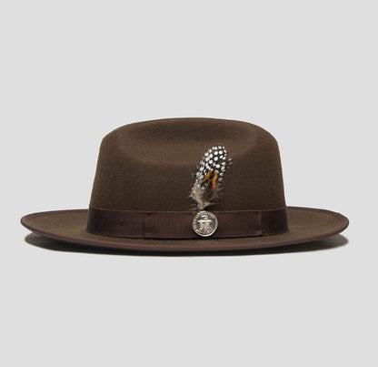 Trendy Retro Wool Felt Wide Brim Hat for Men