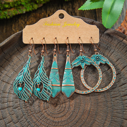 Vintage Bohemian Hollow Geometric Tassel Earrings