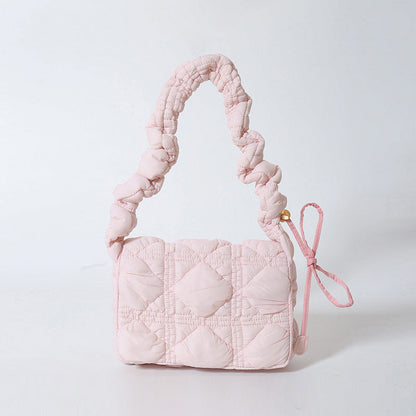 Trendy Cloud Shoulder Bag Wrinkled Nylon Crossbody Bag