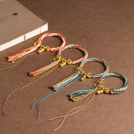 New Colors Handwoven Tibetan Style Hand Rope Zakiram Hand Rope Green Tara Fifth Lord Tangka Bracelet