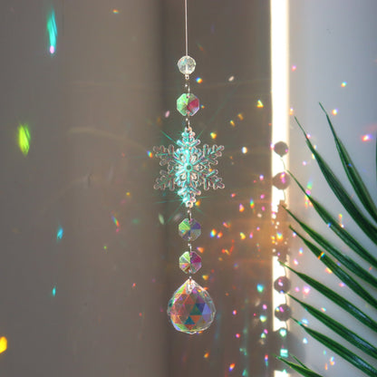 3+ Colorful Snowflake Crystal Suncatcher Hangings