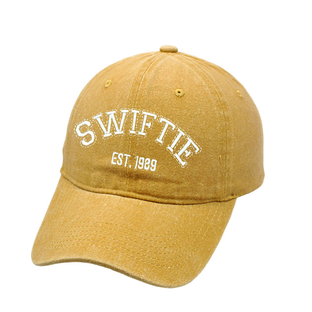 Letter Enbroidered Washed Simple Baseball Caps
