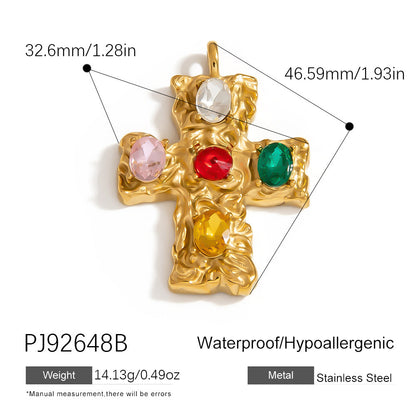 Colorful Oil-Drop Fish Heart Pendant Steel DIY Jewelry Accessories