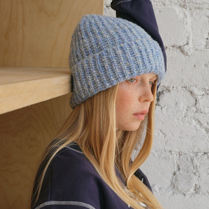 Knitted Wool Blend Beanie Hat for Women