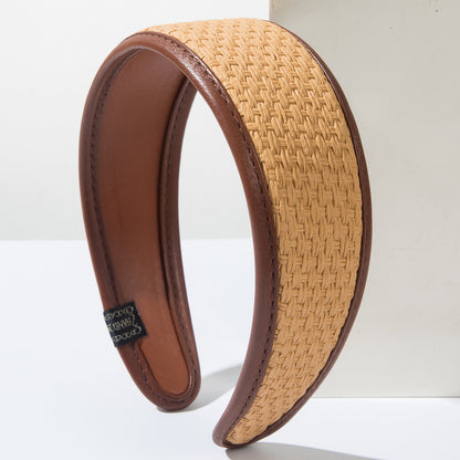 Woven PU Leather Headband Stylish Casual Hair Accessory