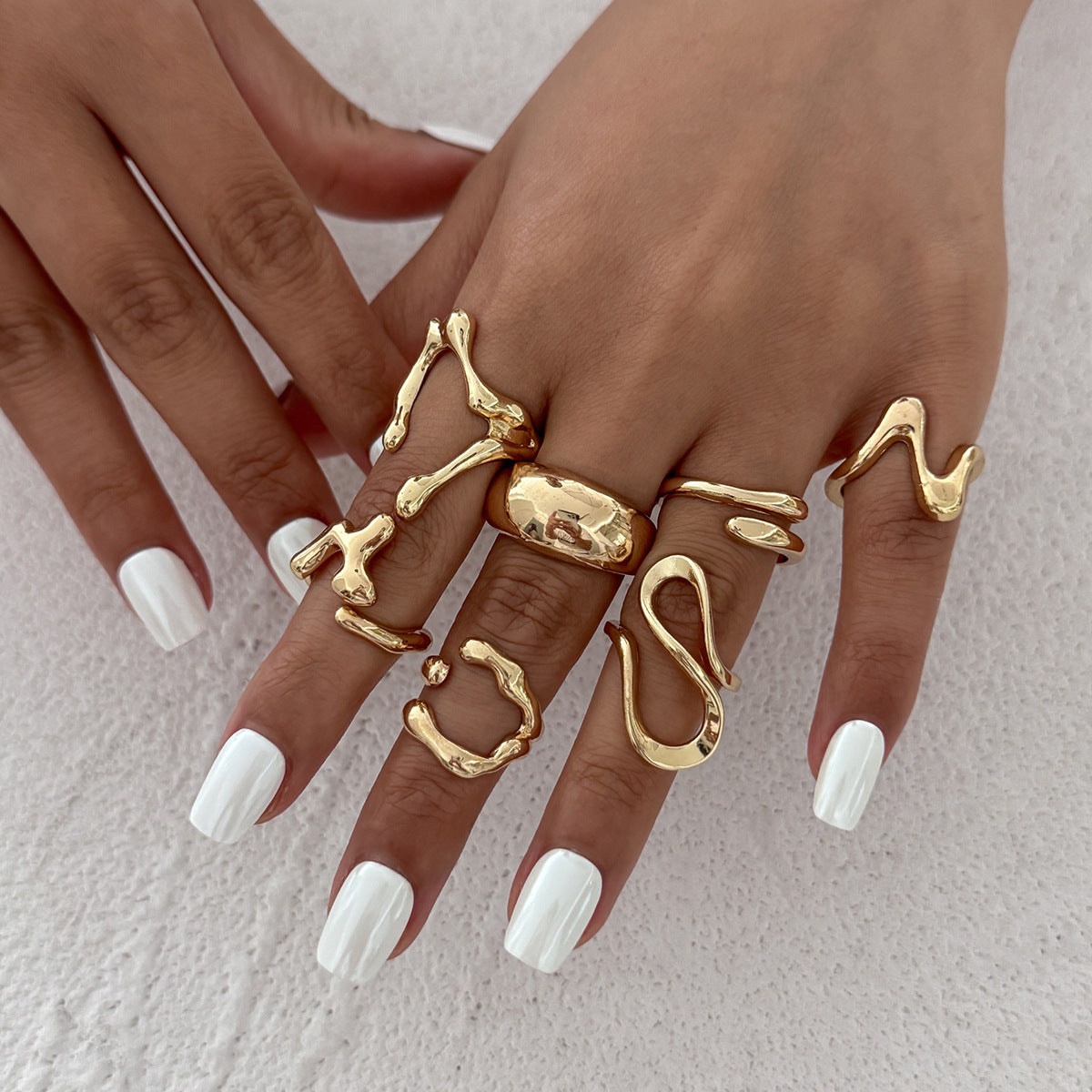 Geometry Design Liquid Metal Rings Trendy & Modern Jewelry