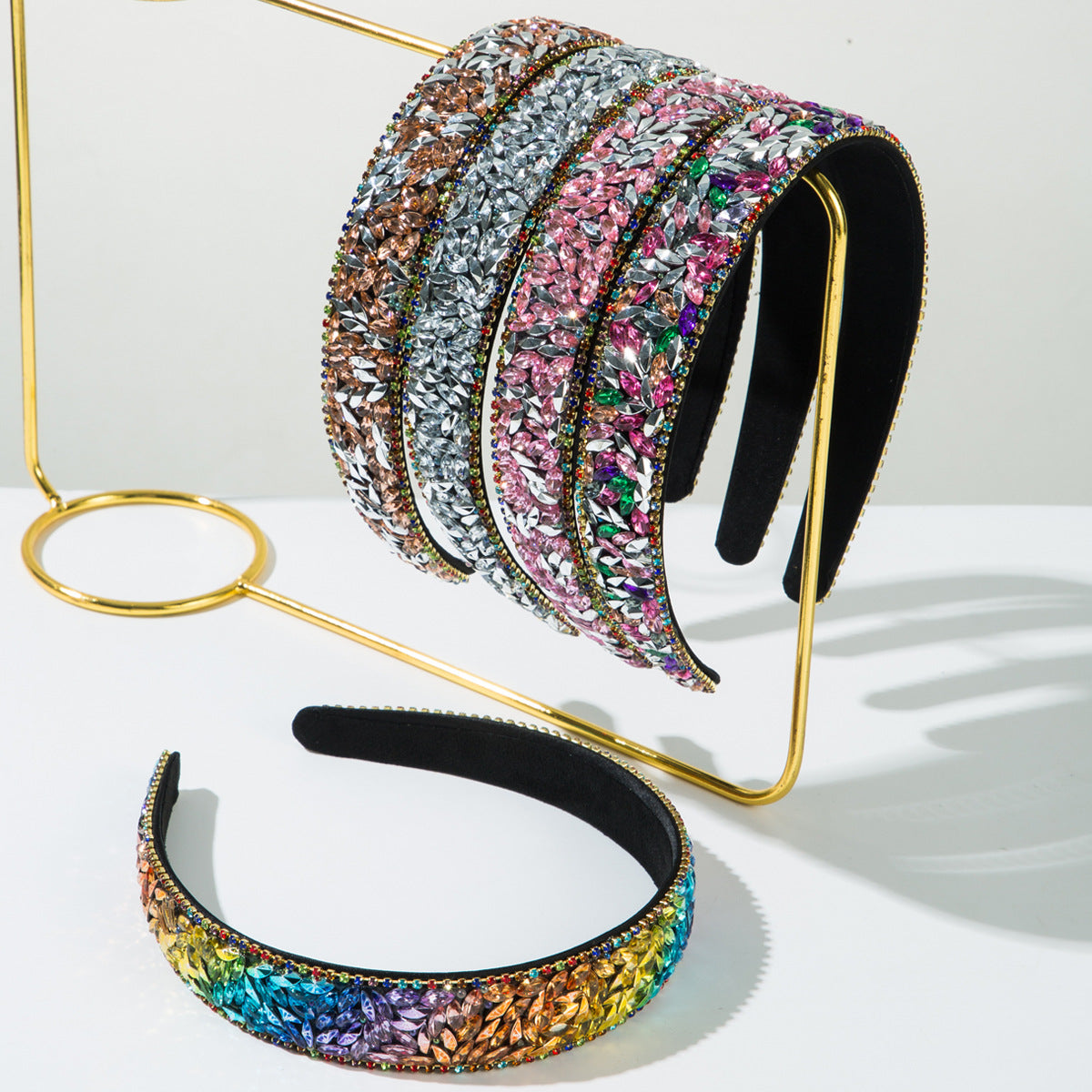 Trendy Baroque Colorful Rhinestone Headband for Women