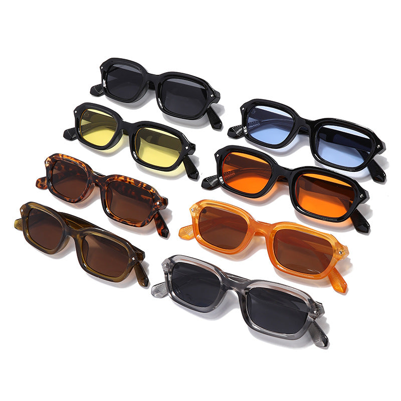 Narrow Frame Square Punk Sunglasses Trendy UV400 Protection