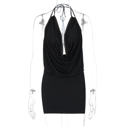 Sexy Deep V Cutout Back Bodycon Dress