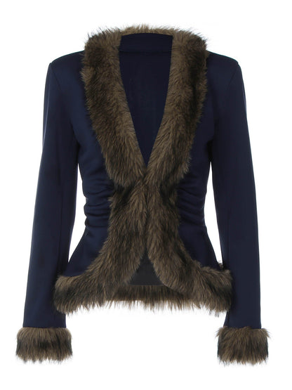 Trendy Casual Fleece Color Block Jacket