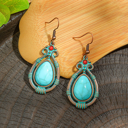 Vintage Style Alloy Earrings with Geometric Design and Bohemian Charm