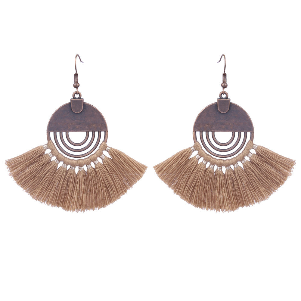 Ethnic Style Tassel Water Drop Alloy Earrings Set